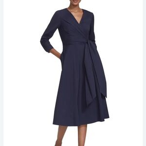 Lafayette 148 New York
Penelope Stretch-Cotton Wrap-Front Midi Dress